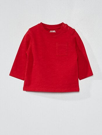 Camiseta con cuello redondo y bolsillo - Kiabi