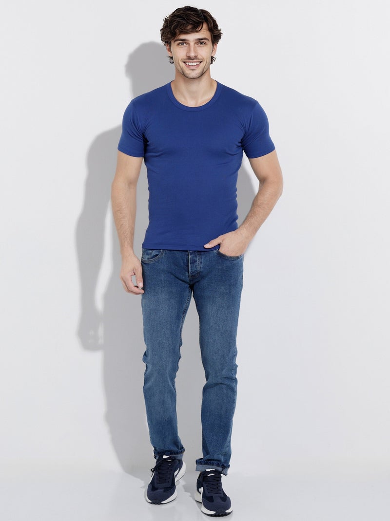Camiseta con cuello redondo y espalda cubierta - pack de 2 Índigo - Kiabi