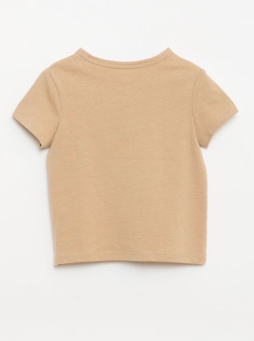 Camiseta con cuello tunecino abotonado - Kiabi