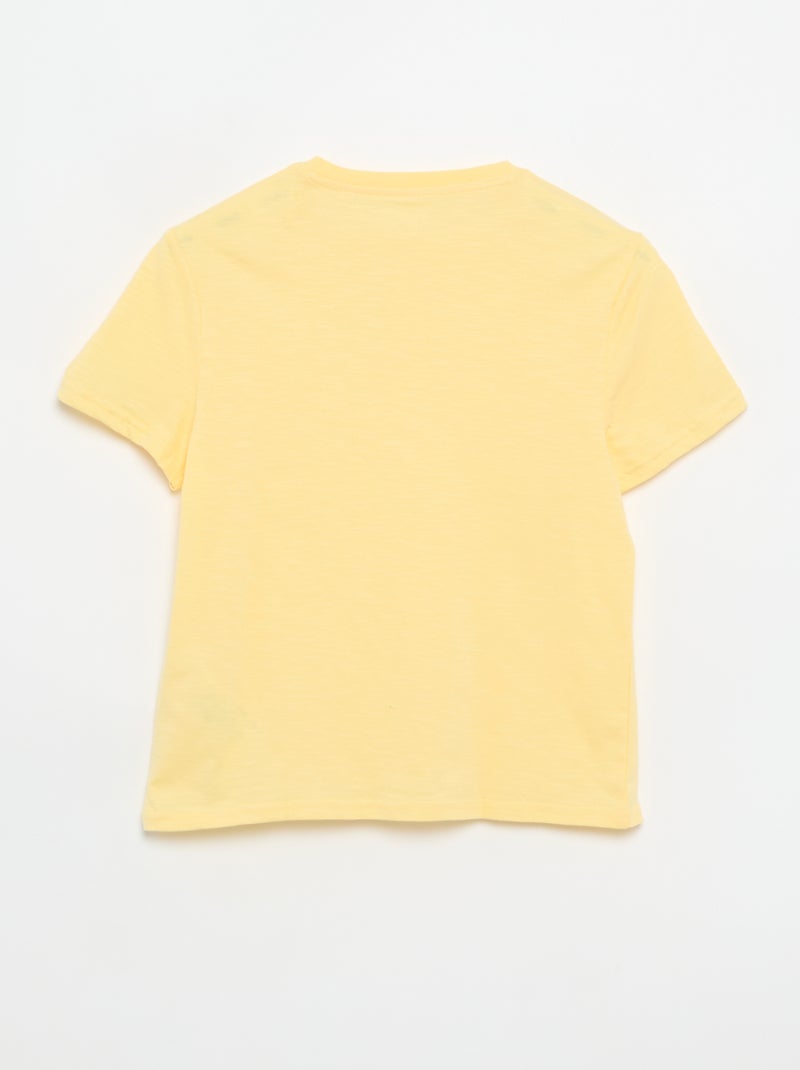 Camiseta con cuello tunecino Amarillo - Kiabi