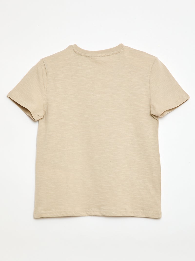 Camiseta con cuello tunecino Beige - Kiabi