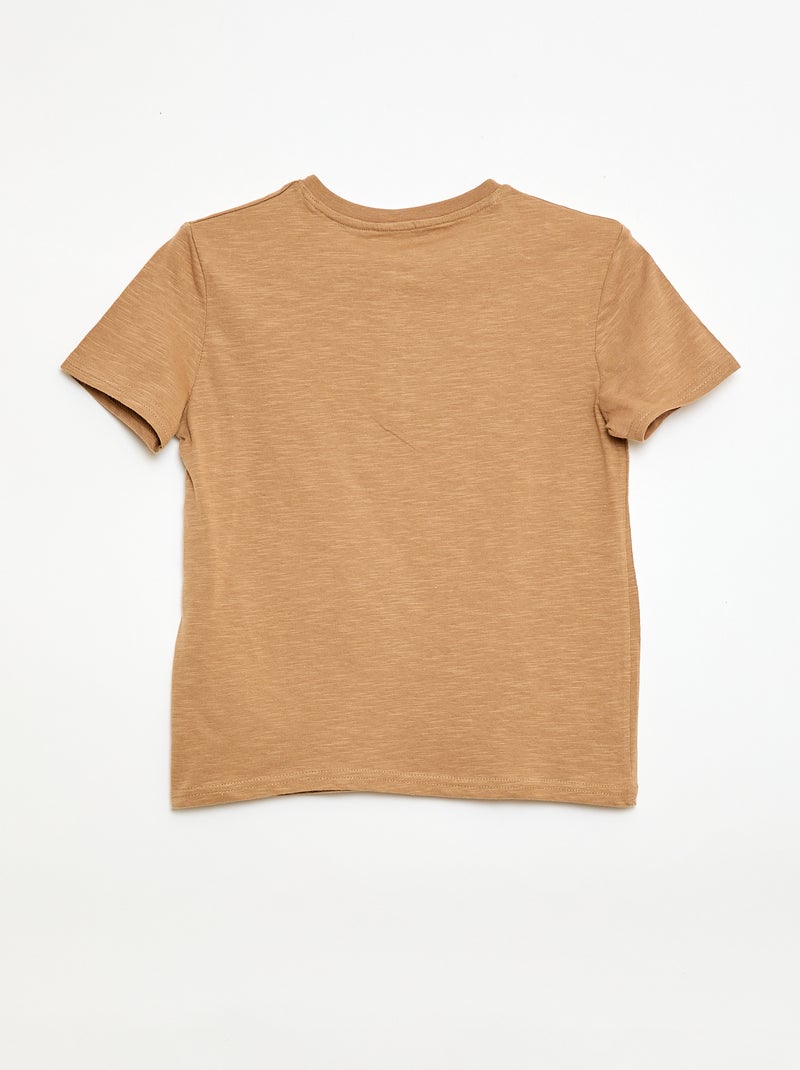Camiseta con cuello tunecino Beige - Kiabi