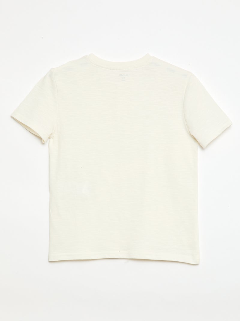 Camiseta con cuello tunecino Blanco - Kiabi