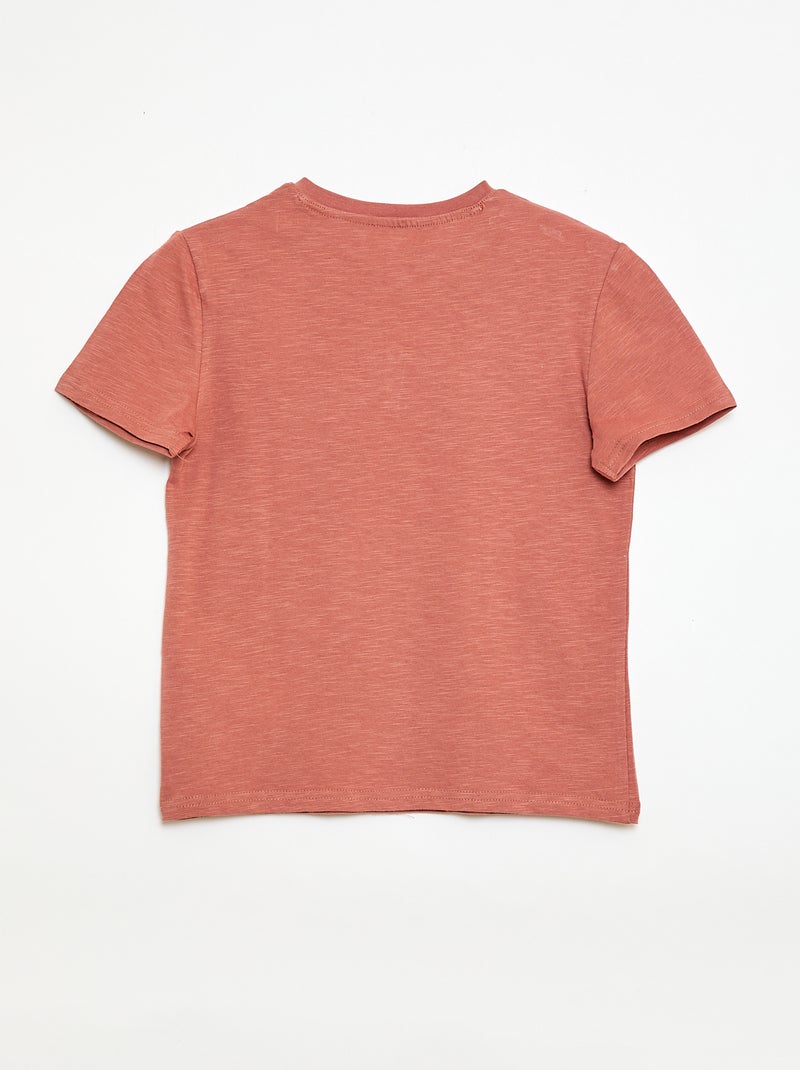 Camiseta con cuello tunecino Marron - Kiabi