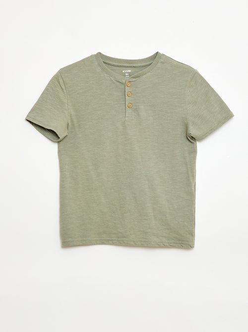 Camiseta con cuello tunecino - Kiabi