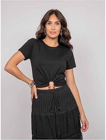 Camiseta con detalle joya FUXIANO