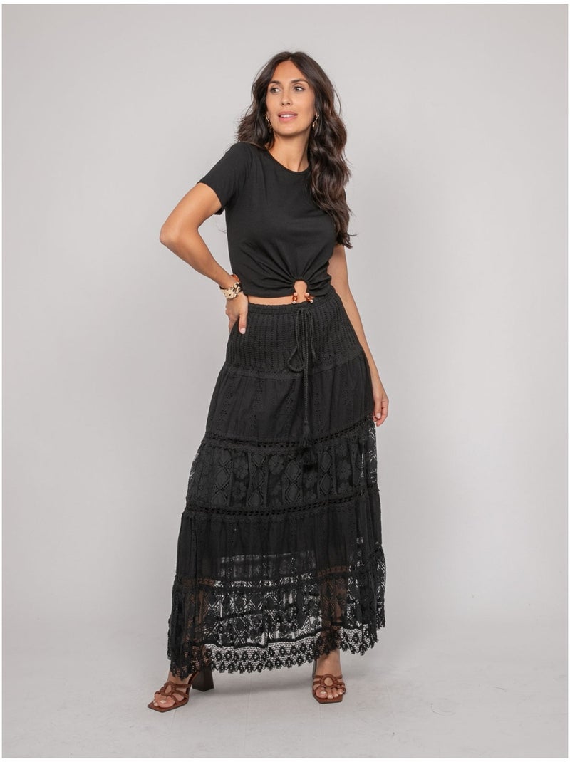 Camiseta con detalle joya FUXIANO Negro - Kiabi