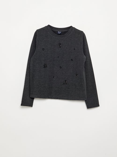 Camiseta con detalles de perlas - Kiabi Camiseta con detalles de perlas - Kiabi