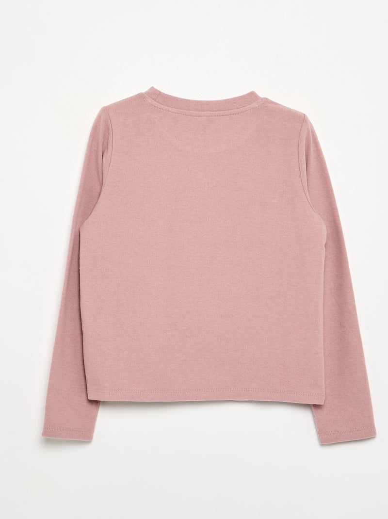 Camiseta con detalles de perlas Rosa - Kiabi