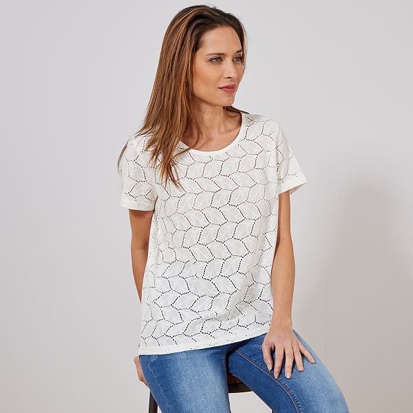 camiseta encaje blanca