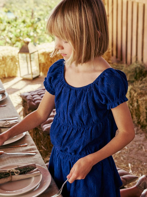 Camiseta con efecto fruncido y bordado inglés - Kiabi