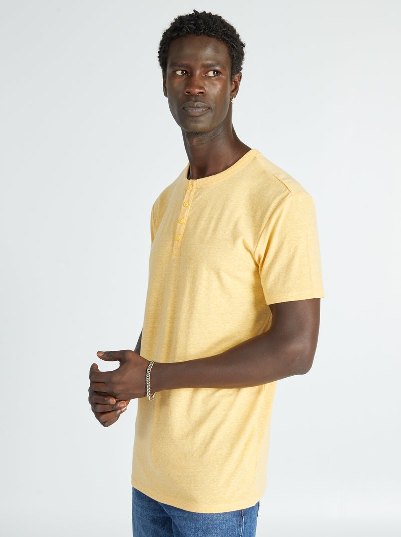 Camiseta con efecto jaspeado AMARILLO - Kiabi