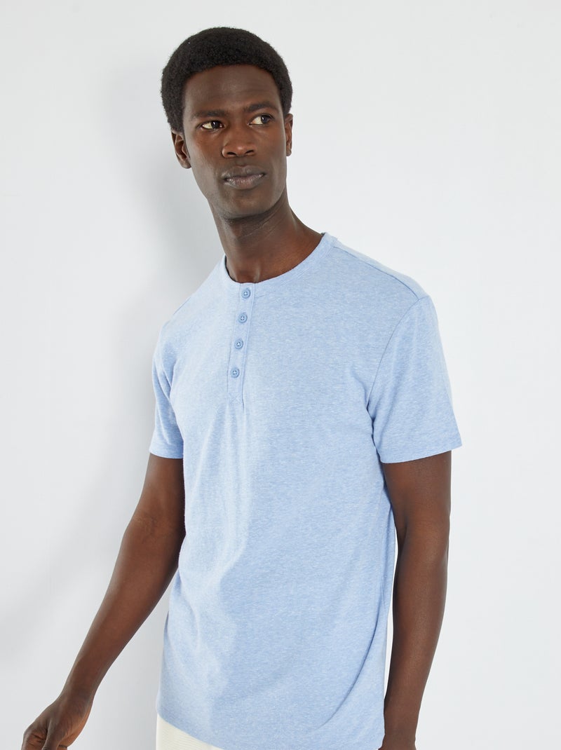 Camiseta con efecto jaspeado AZUL - Kiabi
