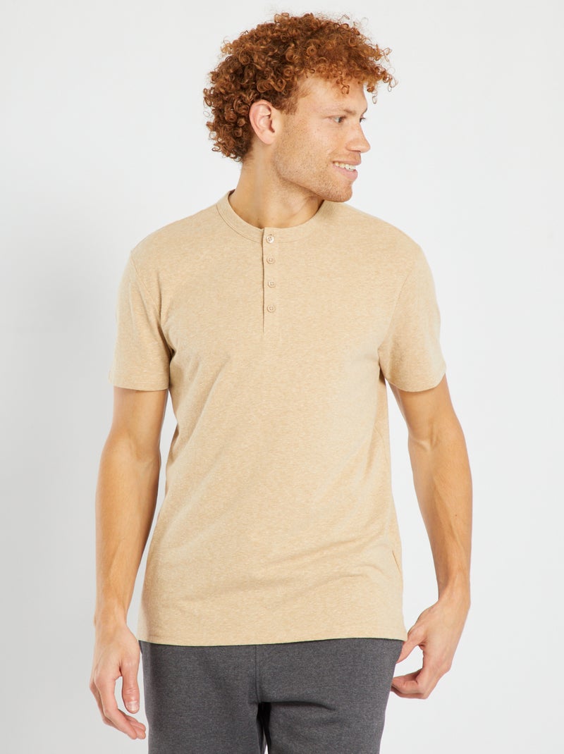 Camiseta con efecto jaspeado BEIGE - Kiabi