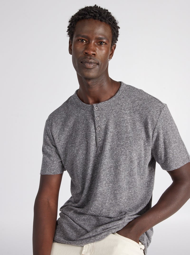 Camiseta con efecto jaspeado gris oscuro - Kiabi