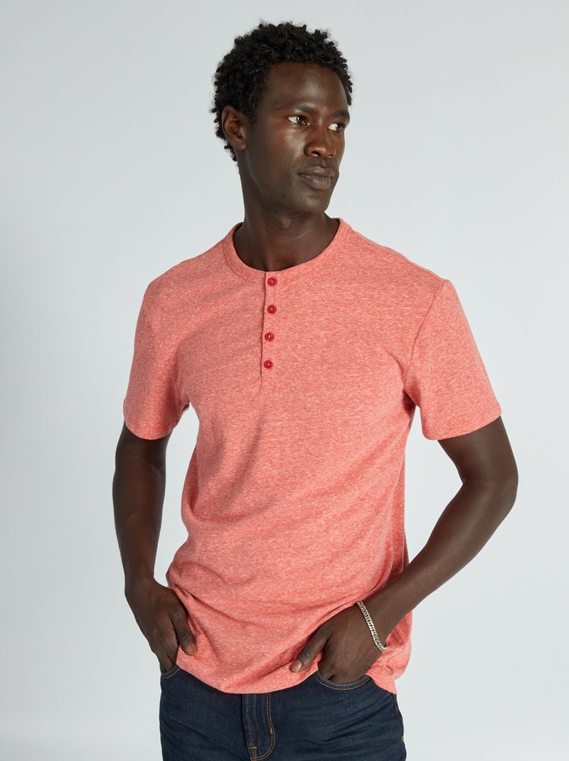Camiseta con efecto jaspeado ROJO - Kiabi
