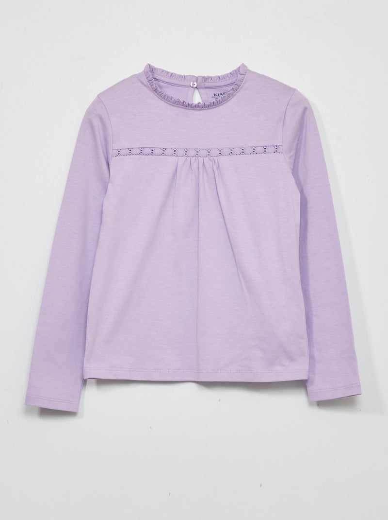 Camiseta con encaje en las mangas PURPURA - Kiabi
