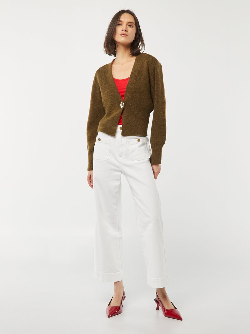 Camiseta con escote redondo pronunciado rojo - Kiabi