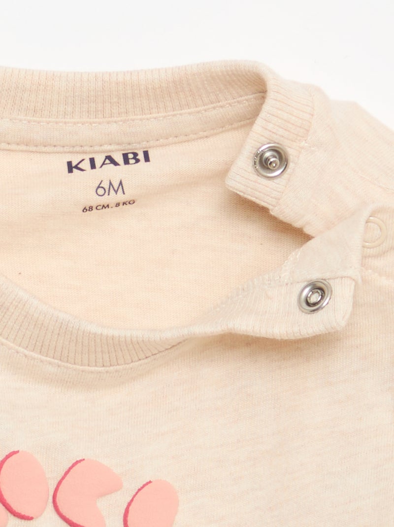 Camiseta con estampado animado Beige - Kiabi