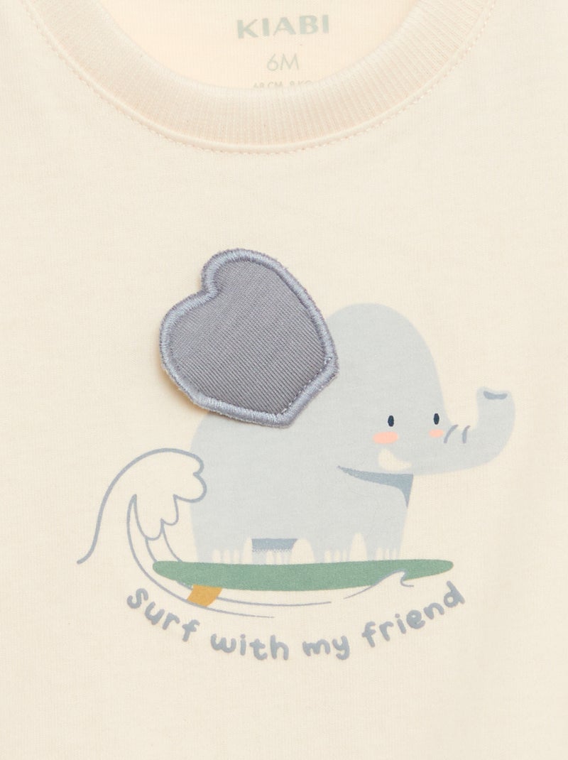 Camiseta con estampado animado Blanco - Kiabi