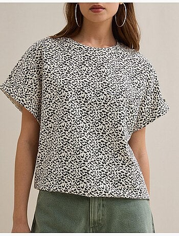 Camiseta con estampado animal, MO Fashion