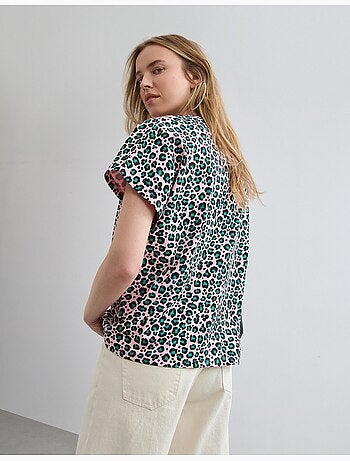 Camiseta con estampado animal, MO Fashion