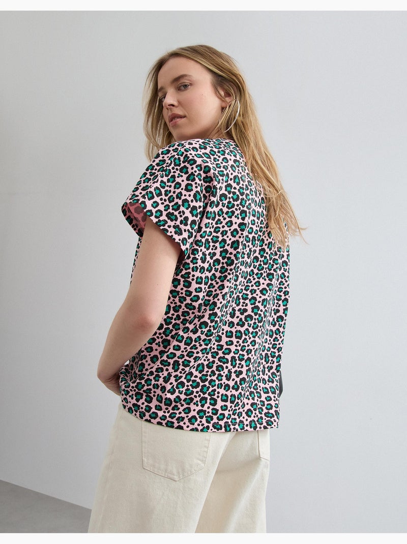 Camiseta con estampado animal, MO Fashion Rosa - Kiabi