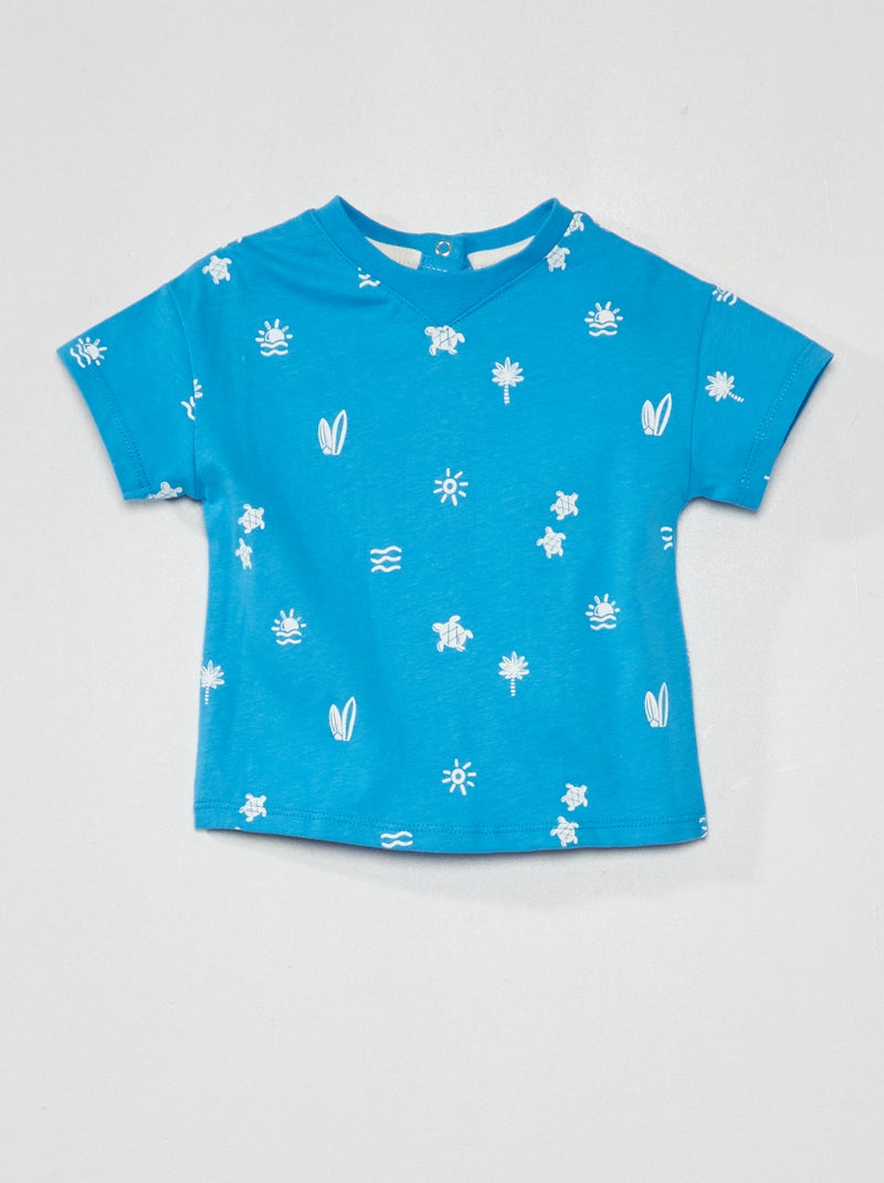 Camiseta con estampado AZUL - Kiabi