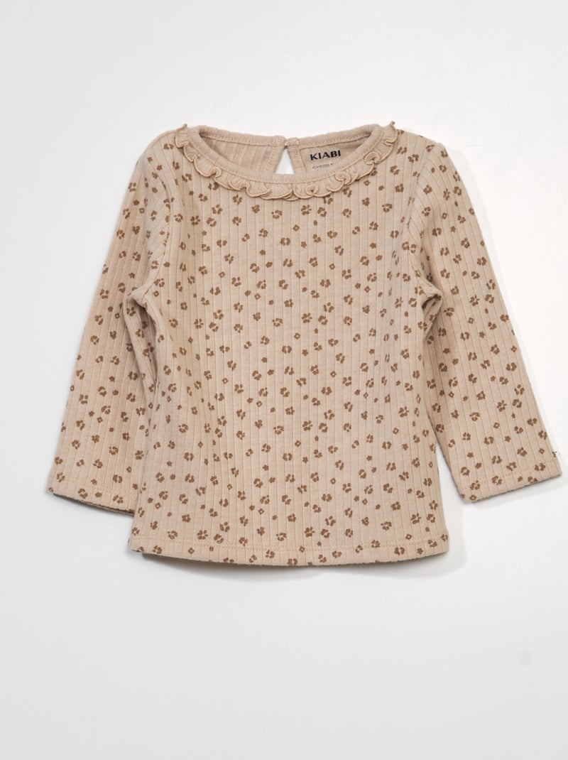 Camiseta con estampado BEIGE - Kiabi