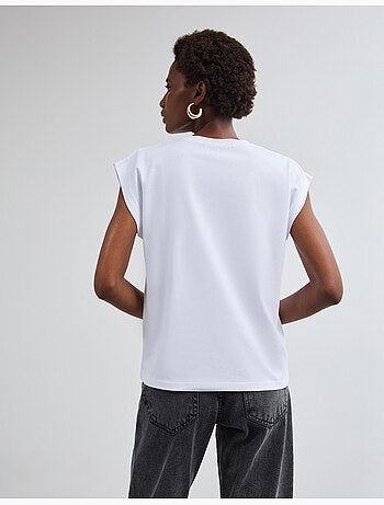 Camiseta con estampado de aluminio, mo fashion