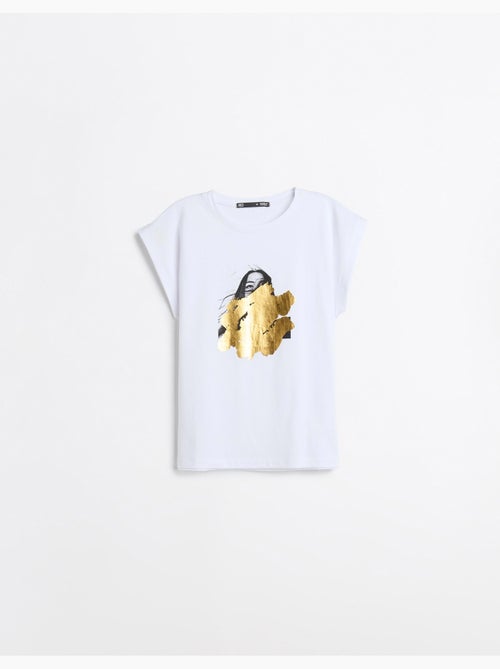 Camiseta con estampado de aluminio, mo fashion - Kiabi Camiseta con estampado de aluminio, mo fashion - Kiabi