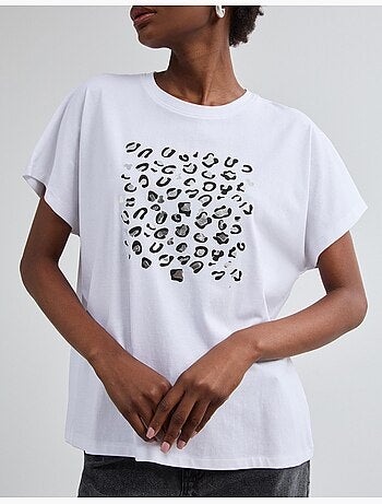 Camiseta con estampado de aluminio, mo fashion
