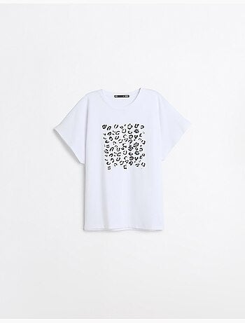 Camiseta con estampado de aluminio, mo fashion