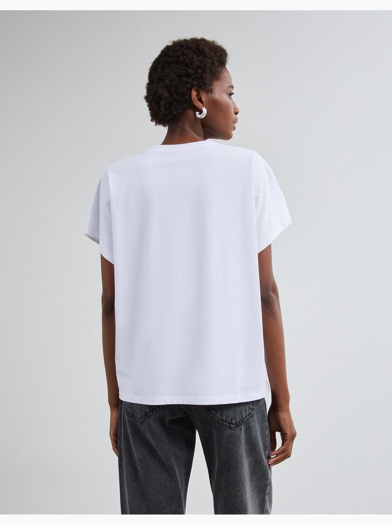 Camiseta con estampado de aluminio, mo fashion Blanco - Kiabi