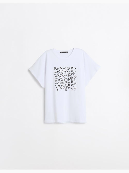 Camiseta con estampado de aluminio, mo fashion - Kiabi Camiseta con estampado de aluminio, mo fashion - Kiabi