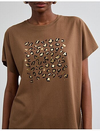 Camiseta con estampado de aluminio, mo fashion