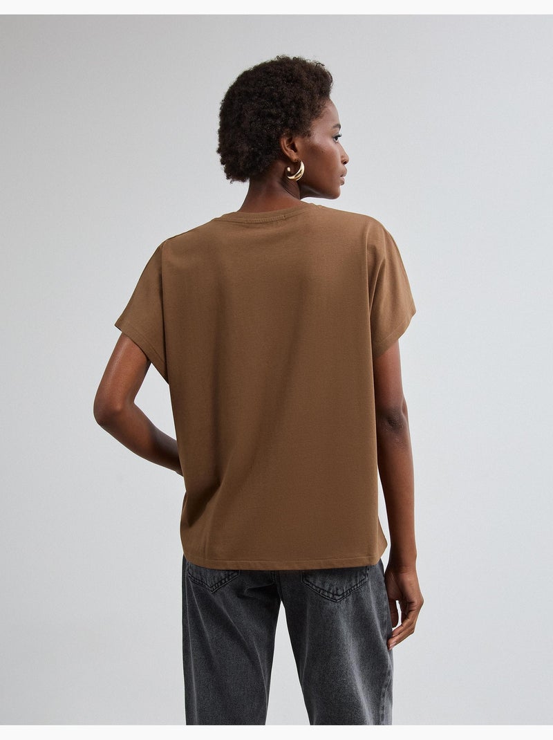 Camiseta con estampado de aluminio, mo fashion Marrón - Kiabi