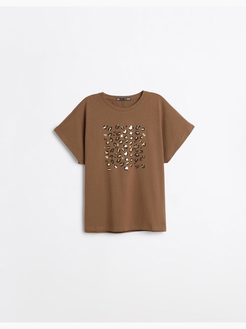 Camiseta con estampado de aluminio, mo fashion - Kiabi Camiseta con estampado de aluminio, mo fashion - Kiabi