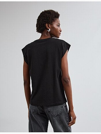 Camiseta con estampado de aluminio, mo fashion