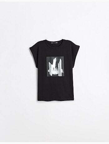 Camiseta con estampado de aluminio, mo fashion