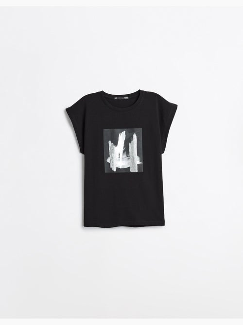 Camiseta con estampado de aluminio, mo fashion - Kiabi Camiseta con estampado de aluminio, mo fashion - Kiabi
