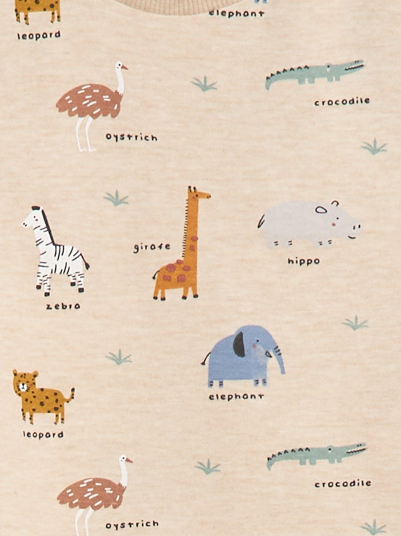 Camiseta con estampado de animales Beige - Kiabi
