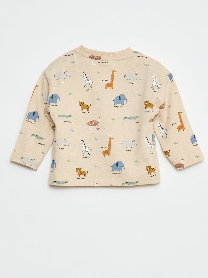 Camiseta con estampado de animales Beige - Kiabi