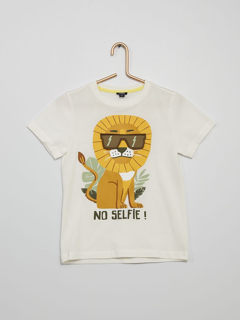 Camiseta con estampado de 'animales' con relieve BEIGE - Kiabi