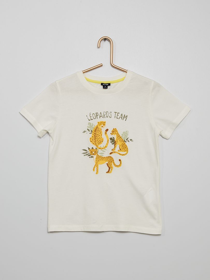 Camiseta con estampado de 'animales' con relieve BLANCO - Kiabi