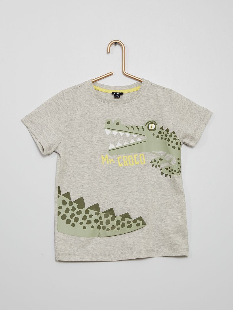 Camiseta con estampado de 'animales' con relieve GRIS - Kiabi