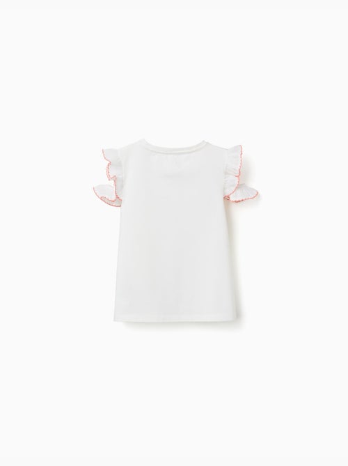 Camiseta con estampado de azulejo y mangas con volantes - Kiabi Camiseta con estampado de azulejo y mangas con volantes - Kiabi