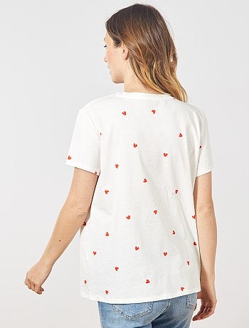 Camiseta con estampado de 'corazones' - Kiabi