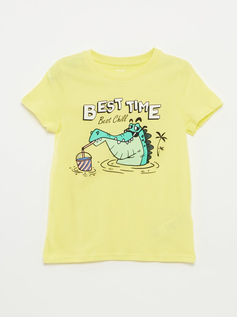 Camiseta con estampado de fantasía AMARILLO - Kiabi
