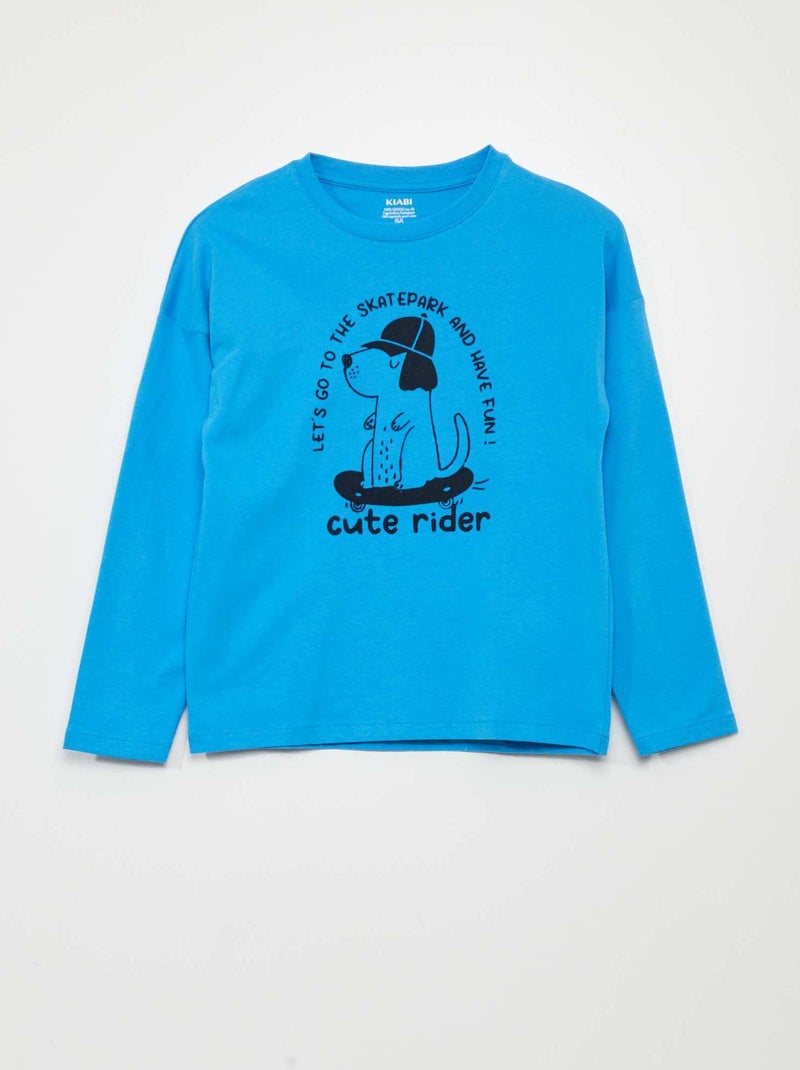 Camiseta con estampado de fantasía AZUL - Kiabi